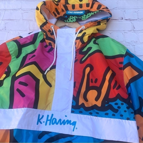 Keith K. Haring Members Only Pullover Windbreaker Jacket Rare NWT size LARGE - Picture 11 of 11